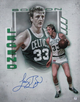 Larry Bird Hof Autographed 16X20 Photo Boston
