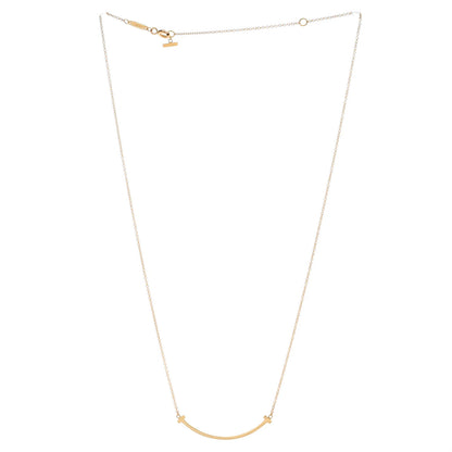 Tiffany & Co. T Smile Pendant Necklace 18K Yellow Gold Small