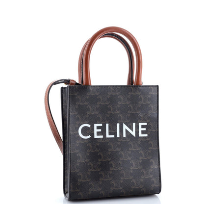 Celine Vertical Cabas Tote Triomphe Coated Canvas Mini