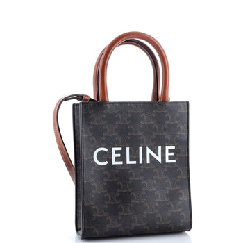 Celine Vertical Cabas Tote Triomphe Coated Canvas Mini