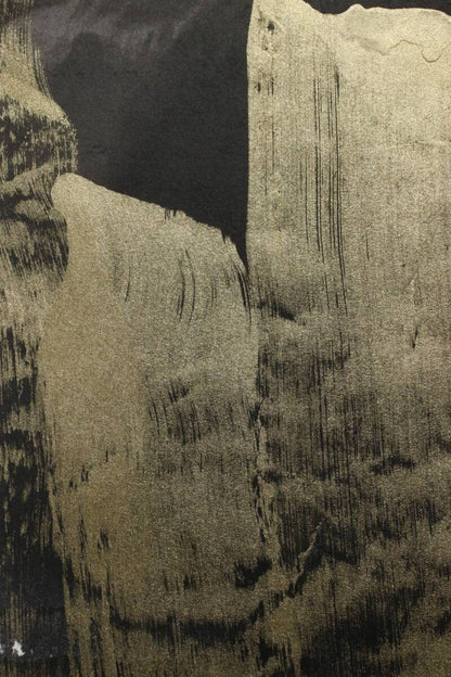 Hiroko Koshino Original Abstract Painting Gold & Black Signed Japanese Artist