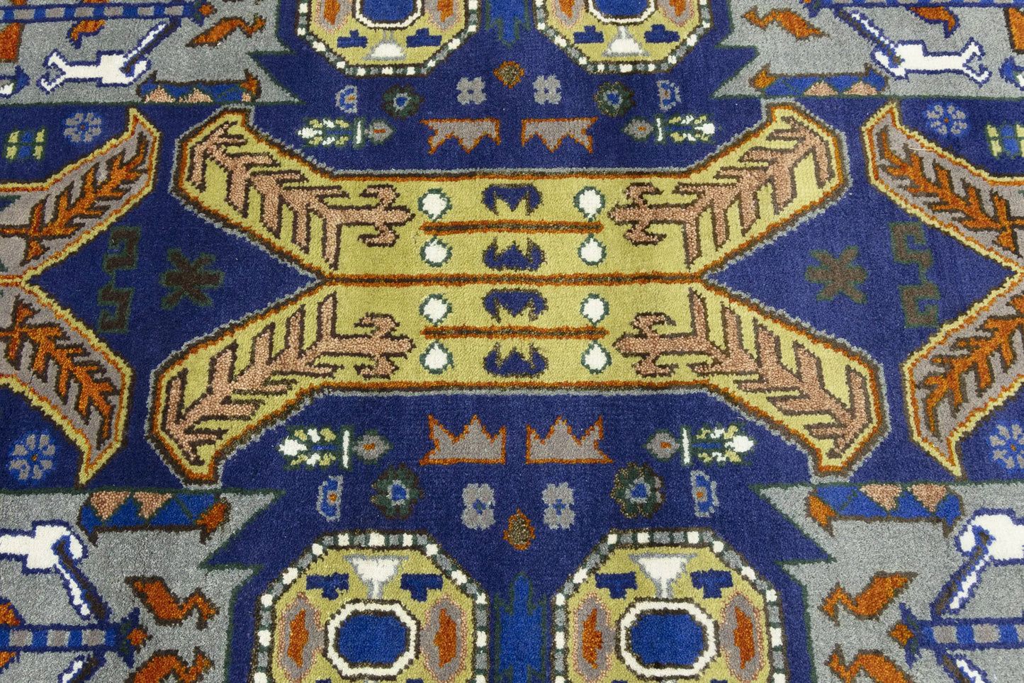 Handmade Wool Oriental Rug Geometric Tribal Carpet 8X10 ft