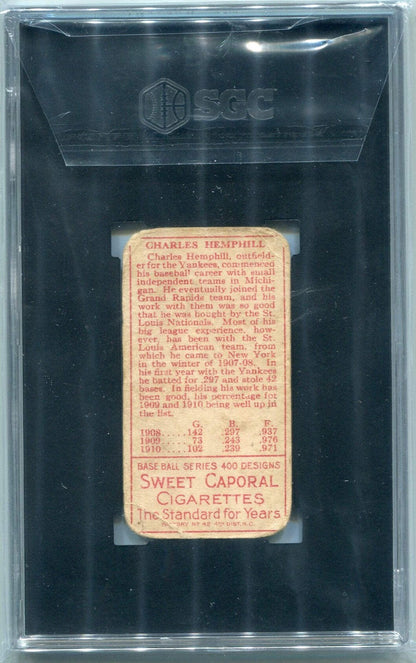 Charles Hemphill 1911 T205 Sweet Caporal Card Sgc 1