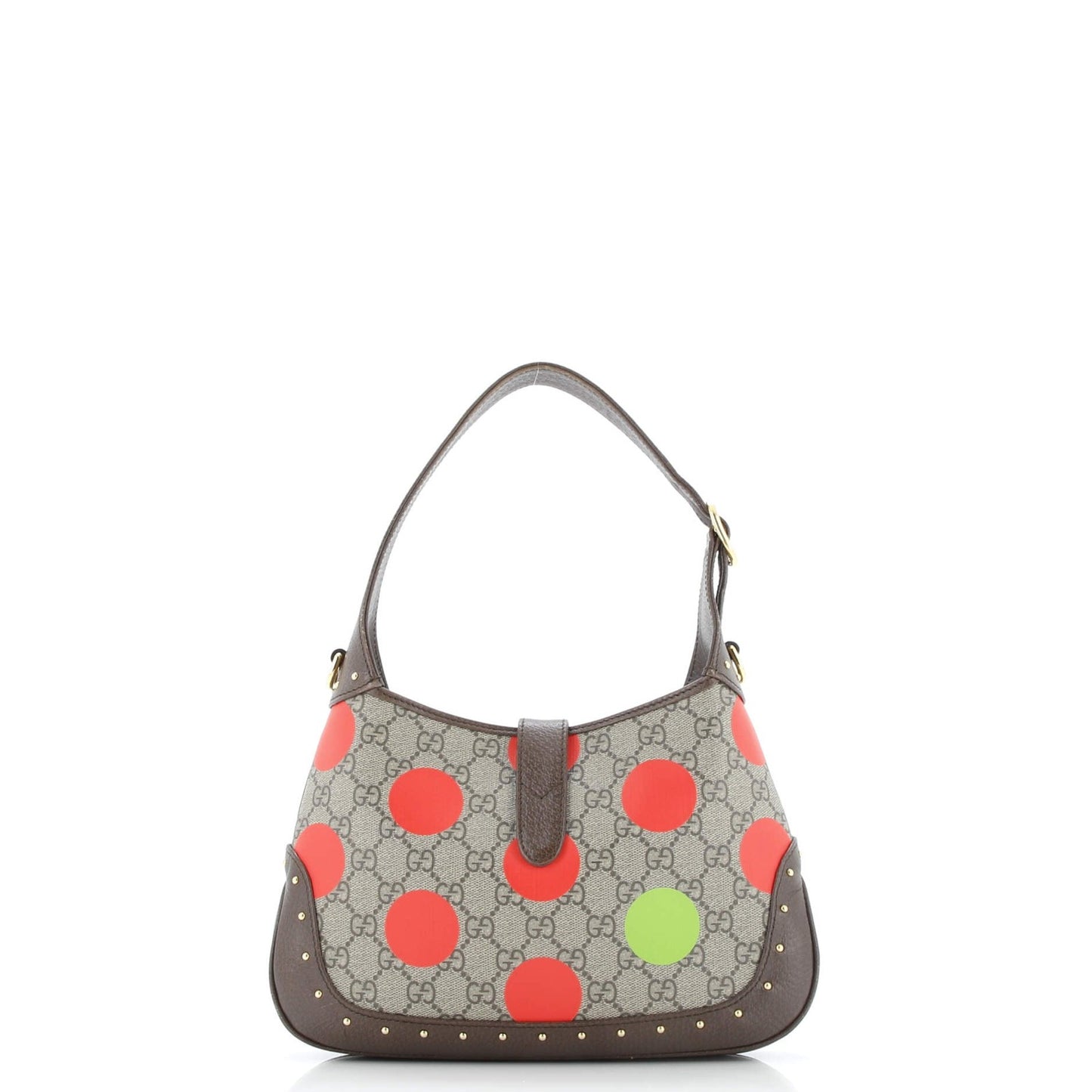 Gucci Jackie 1961 Hobo Studded Printed Gg Coated Canvas Small