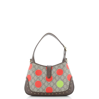 Gucci Jackie 1961 Hobo Studded Printed Gg Coated Canvas Small
