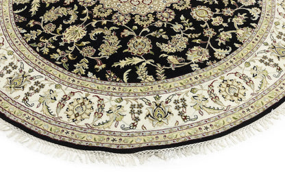 Black Floral Classic Handmade 6X6 Indo-Nain