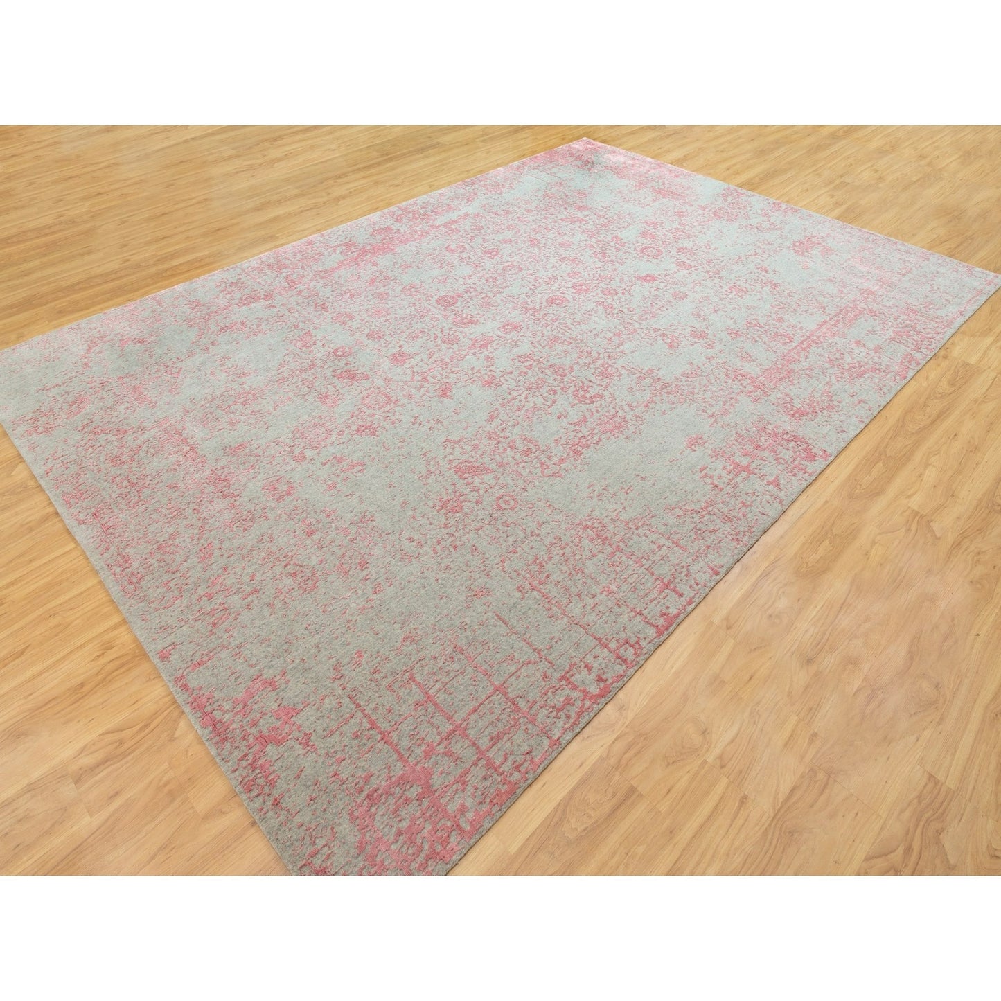 10'X14'1" Wool And Art Silk Transitional Design Hand Loomed Jacquard Rug