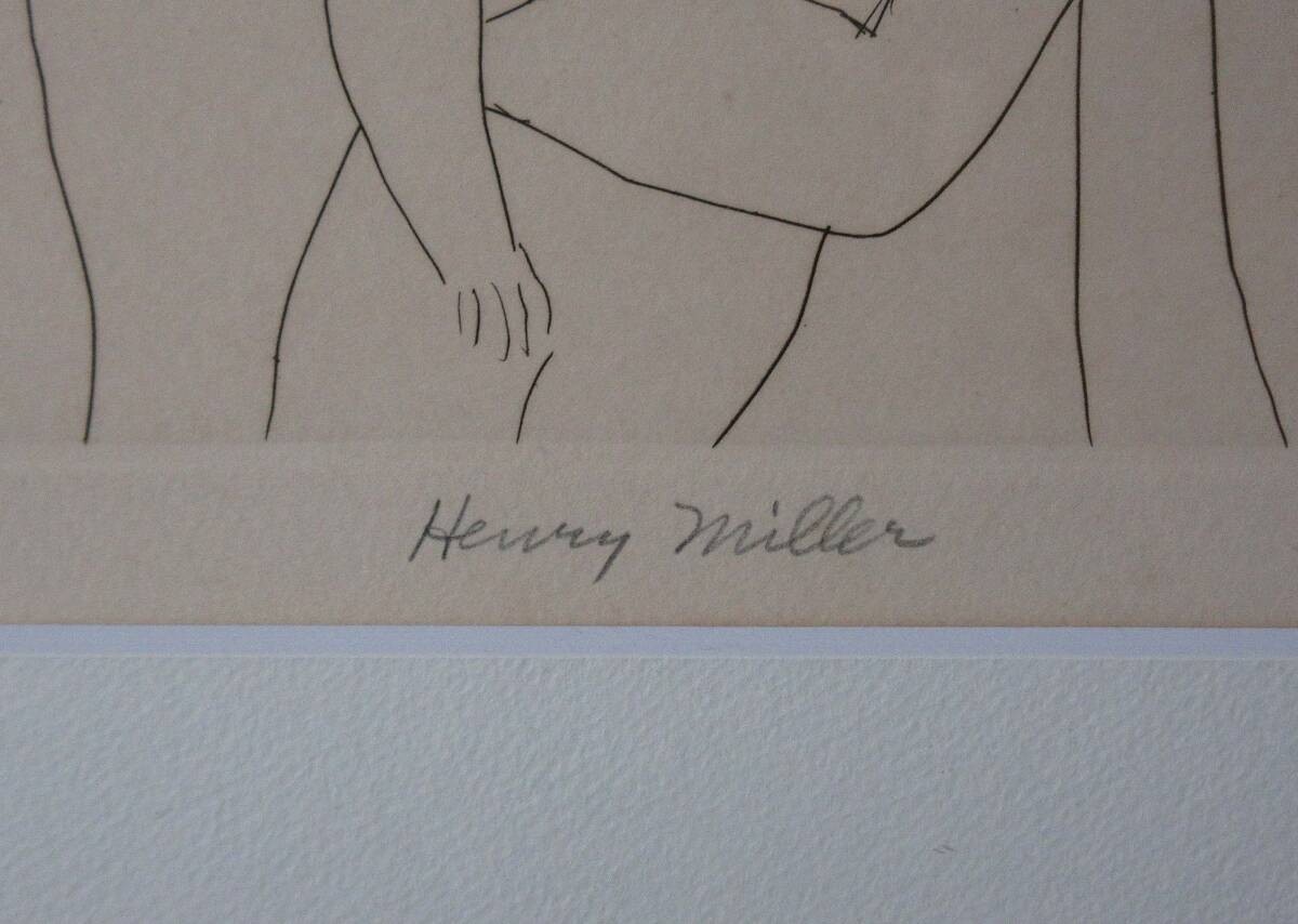 Henry Miller Etching Figure Signed ED 75/ 120 Framed Collectible Print