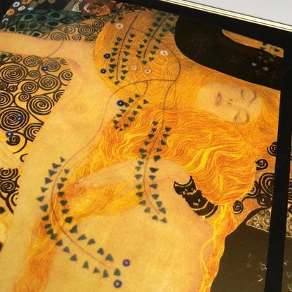 Gustav Klimt - Water Serpents Serigraph Silkscreen Art Print Signed Framed Gold