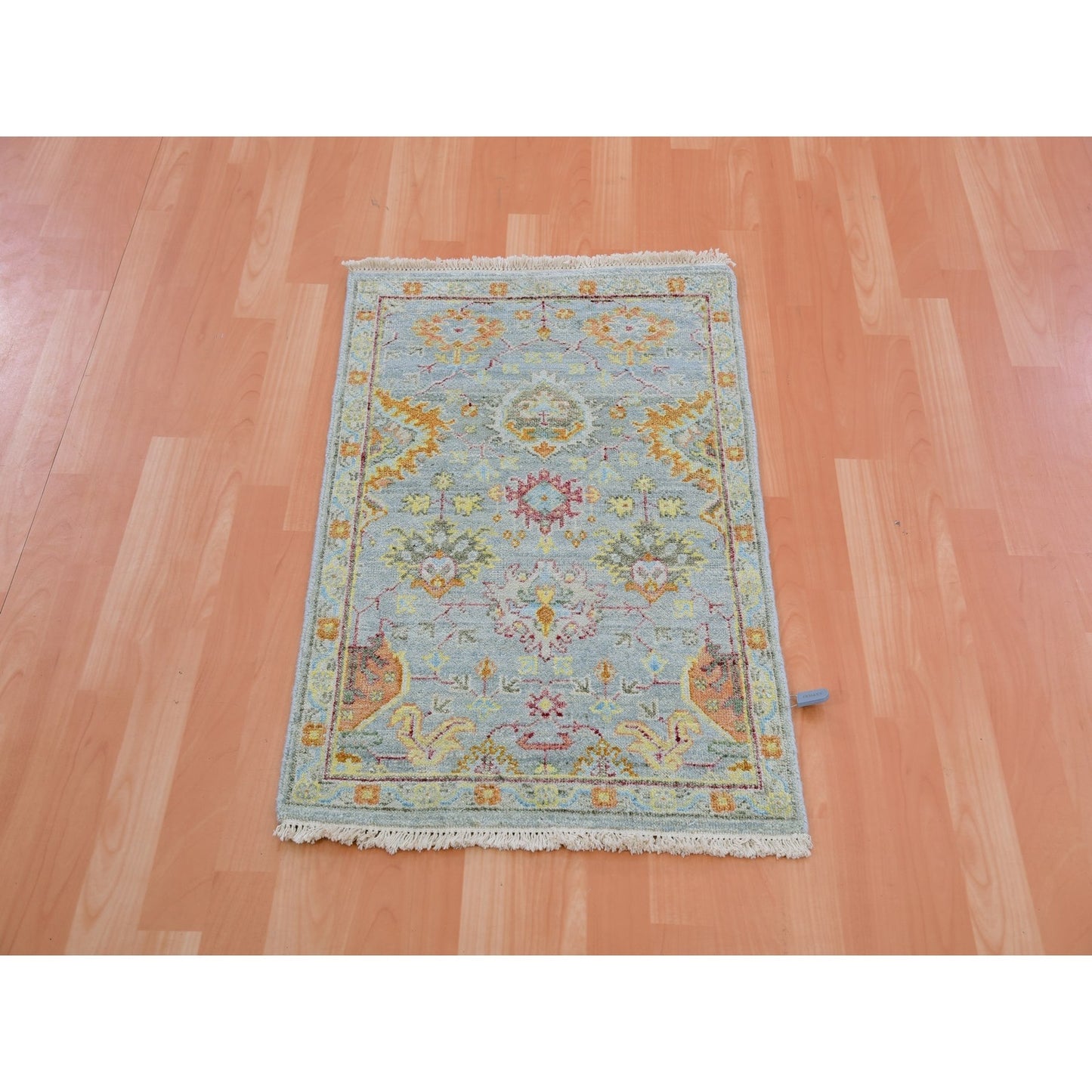 2'X3' Gray Sultanabad Reimagined 100% Wool Hand Knotted Mat Oriental Rug