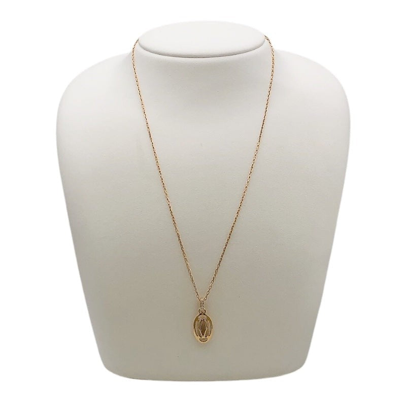 Cartier Logo Double Diamond Necklace 750Pg