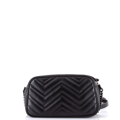 Gucci Gg Marmont Monochrome Shoulder Bag Matelasse Leather Small