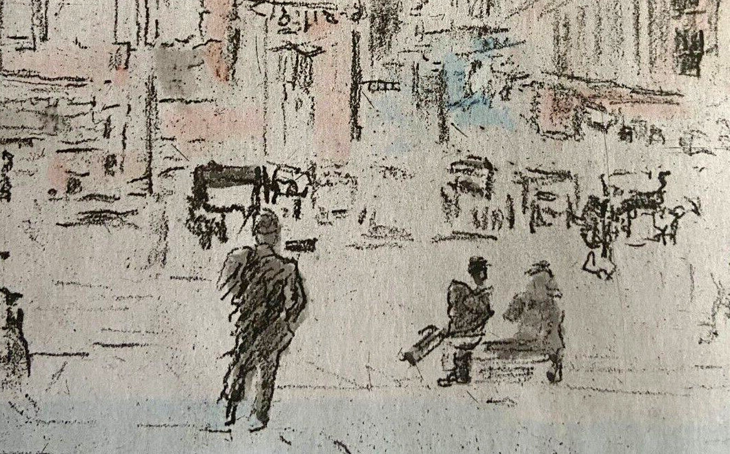 Michele Cascella Hand-Signed Watercolor Etching