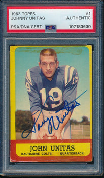 Johnny Unitas Hof Signed/Autographed 1963 Topps