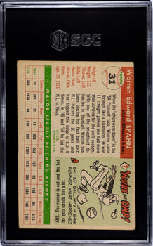 Warren Spahn 1955 Topps Card #31 Sgc 2