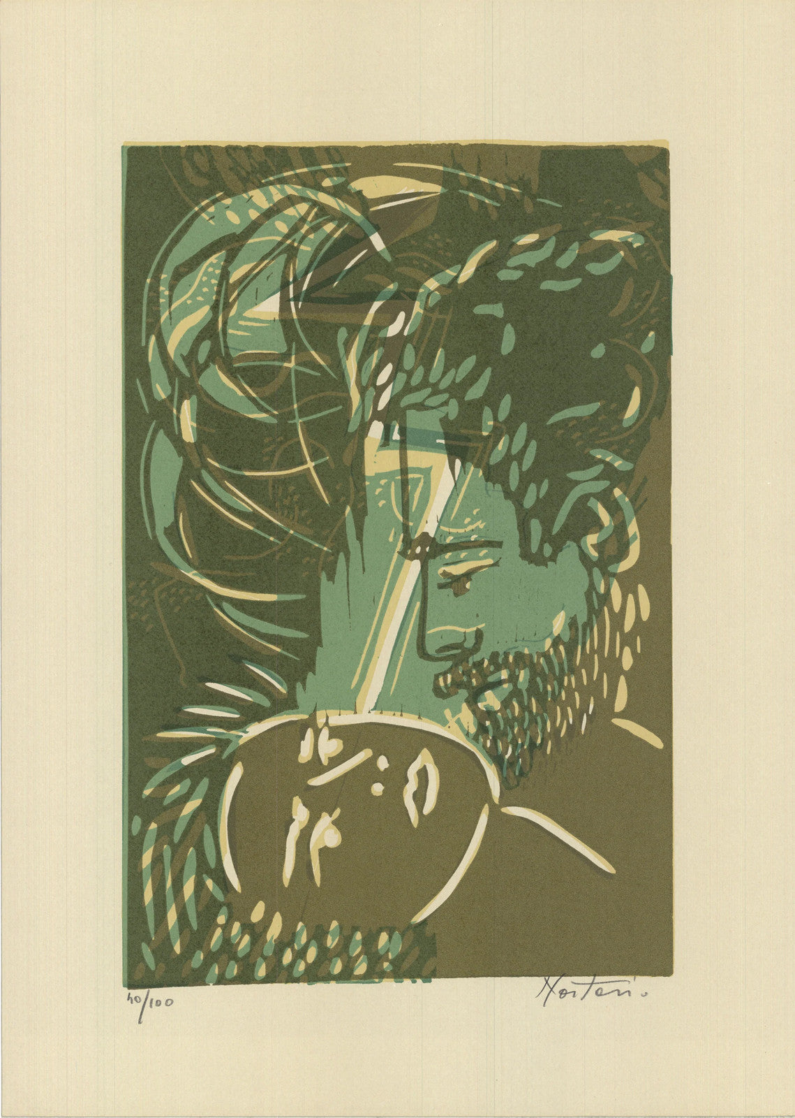 Unknown Artist Passion Signed " Lithograph Contemporary Brown, G