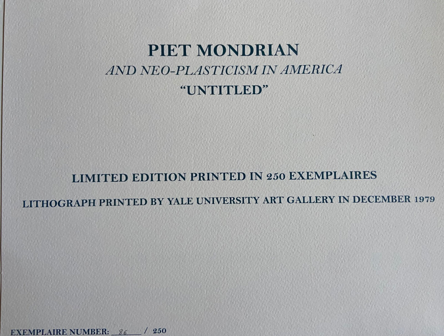 Piet Mondrian Lithograph Numbered Coa Pencil Crayon