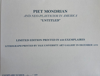 Piet Mondrian Lithograph Numbered Coa Pencil Crayon