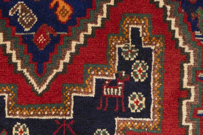 Vintage Geometric Design Oriental Rug Farmho