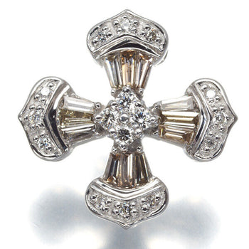 Brown&Clear Diamond 0.40ct Cross Pendant 18K 750