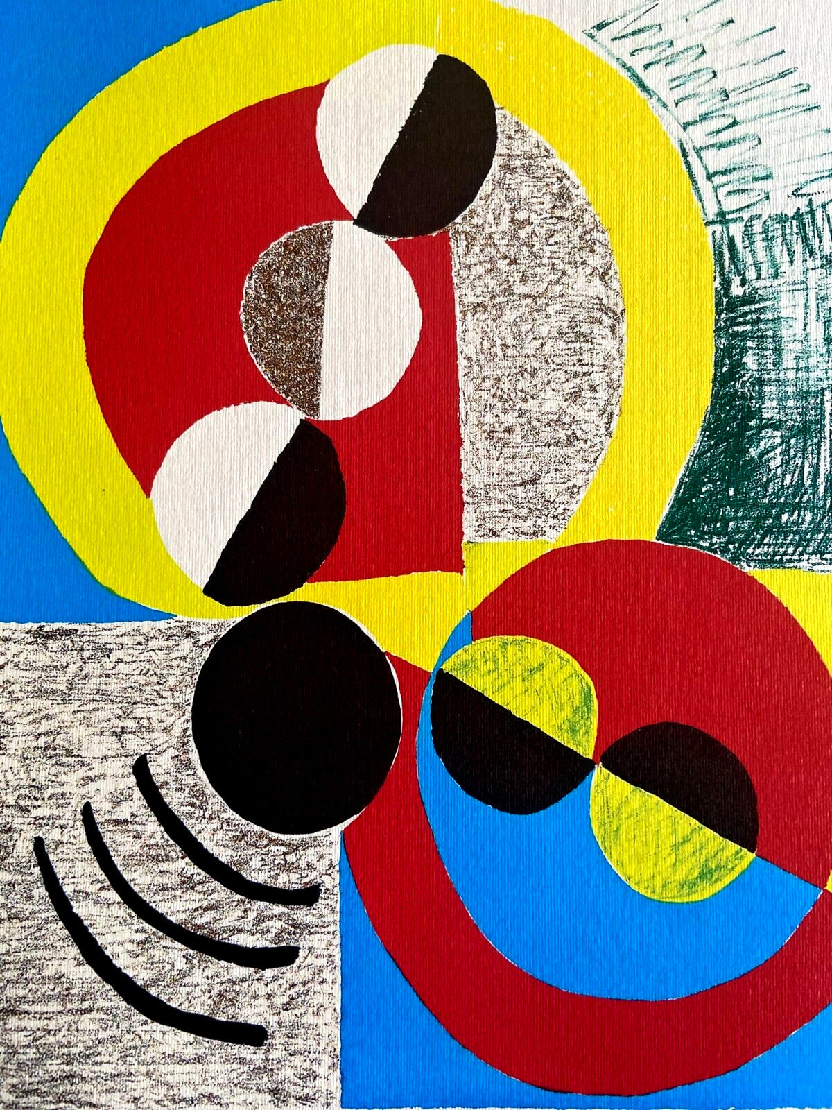 Sonia Delaunay Lithograph Coa Signed Stamped Numbered By Hand 175 Ex