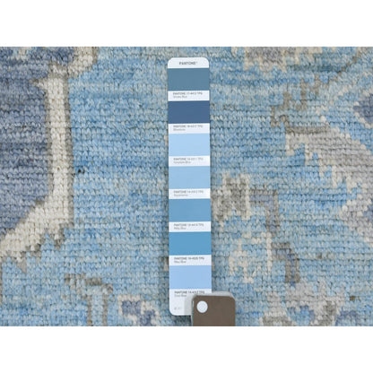 8'X9'6" Blue Hand Knotted Anatolian Village Inspired Wool Rug