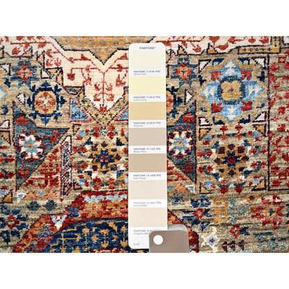 2'5"X10'3" White Mamluk Design Soft Wool Hand Knotted Runner Oriental Rug