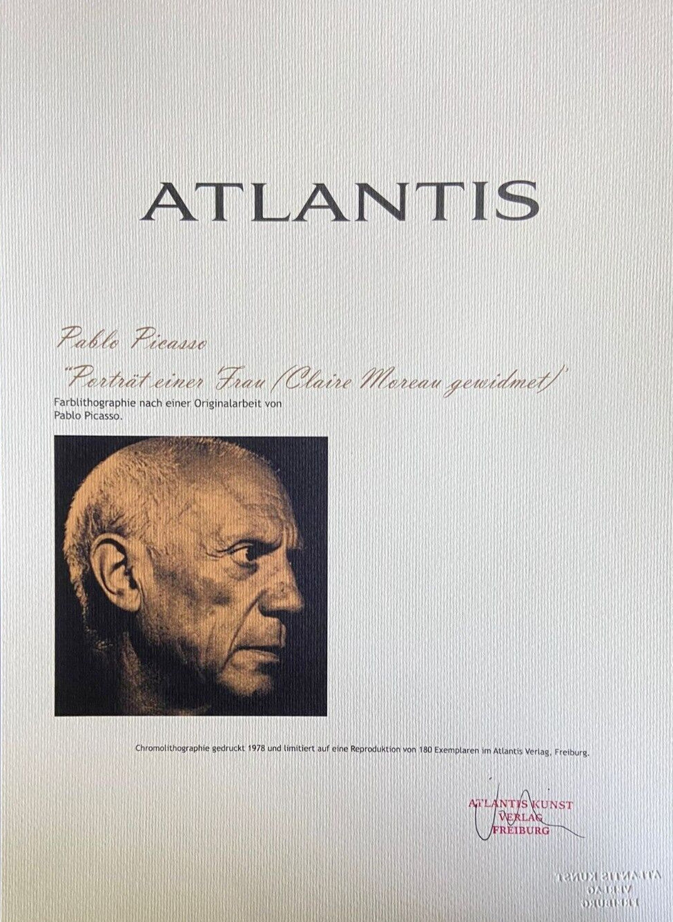 Pablo Picasso Lithograph Coa Signed In Pen Numbered By Hand