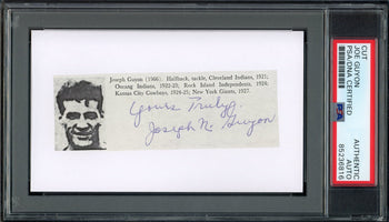Joe Guyon Hof Signed/Inscribed Cut Photo On 3X5
