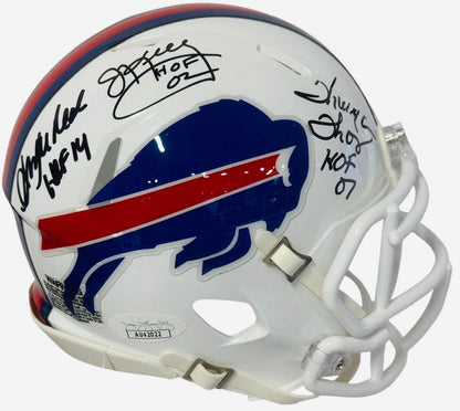 Jim Kelly Thurman Thomas Andre Reed Bruce Smith Signed Buffalo Bills Mini Helmet