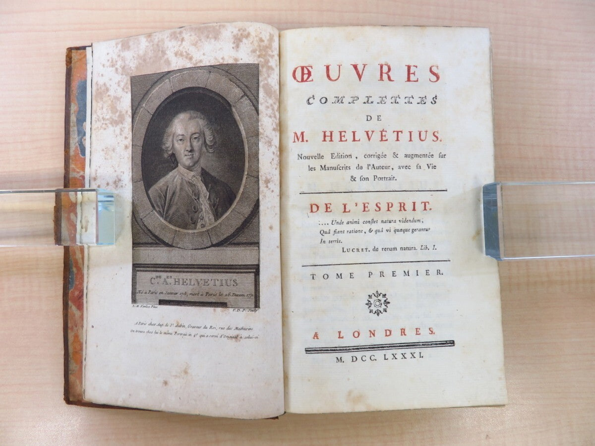 Oeuvres Compltes De M. Helvetius, 1St Edition, Complete Set Of 5 Volumes, 1781