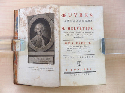 Oeuvres Compltes De M. Helvetius, 1St Edition, Complete Set Of 5 Volumes, 1781