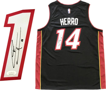 Tyler Herro Autographed Miami Heat Swingman Black Jersey (Jsa)