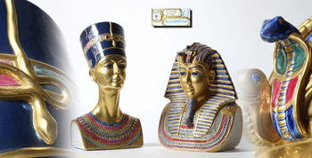 Capodimonte Porcelain Figurine Busts Of Nefertiti And Tutankhamen Pair