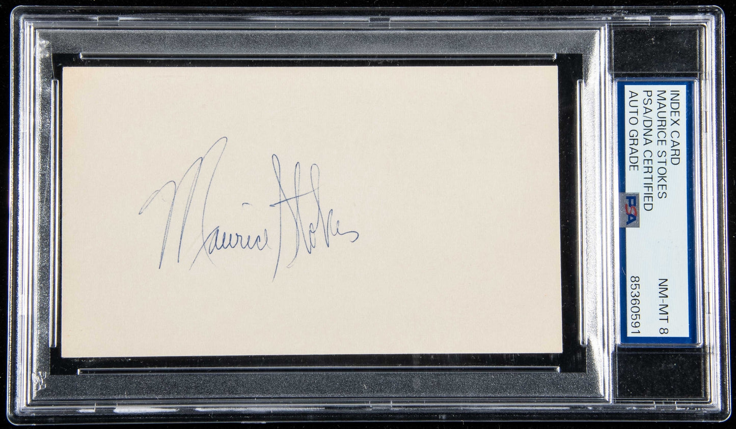 Maurice Stokes Hof Signed/Auto On 3X5 Index Card