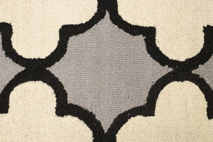 Multicolored Trellis Design Wool 5X8 Hand-Tufted