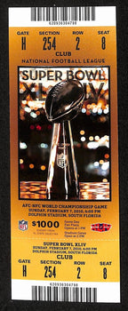 2010 Super Bowl Xliv 44 Full Unused Mint Authentic Ticket Saints Vs Colts 198866
