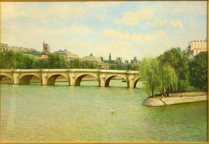 Jan Znosko (Poland) Original Oil Painting "Ile De La Cit, Paris" F20 Signed