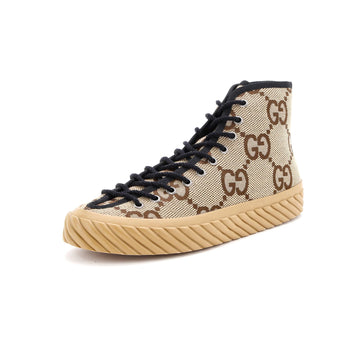 Gucci Men'S Tortuga High Top Sneakers Jumbo Gg Canvas