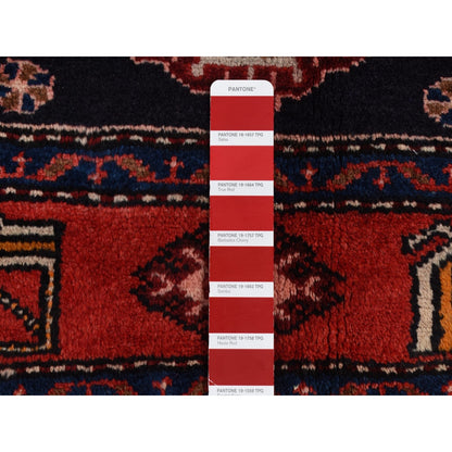 4'8"X7' Barn Red Zoroastrian Meleyir Hand Knotted Pure Wool Rug