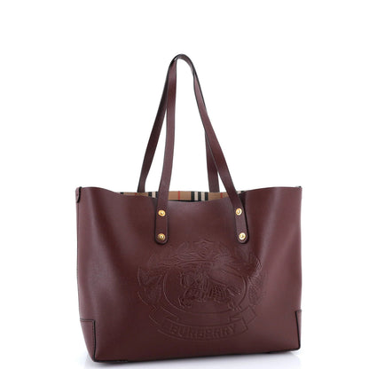 Burberry Crest Shopping Tote Leather Large