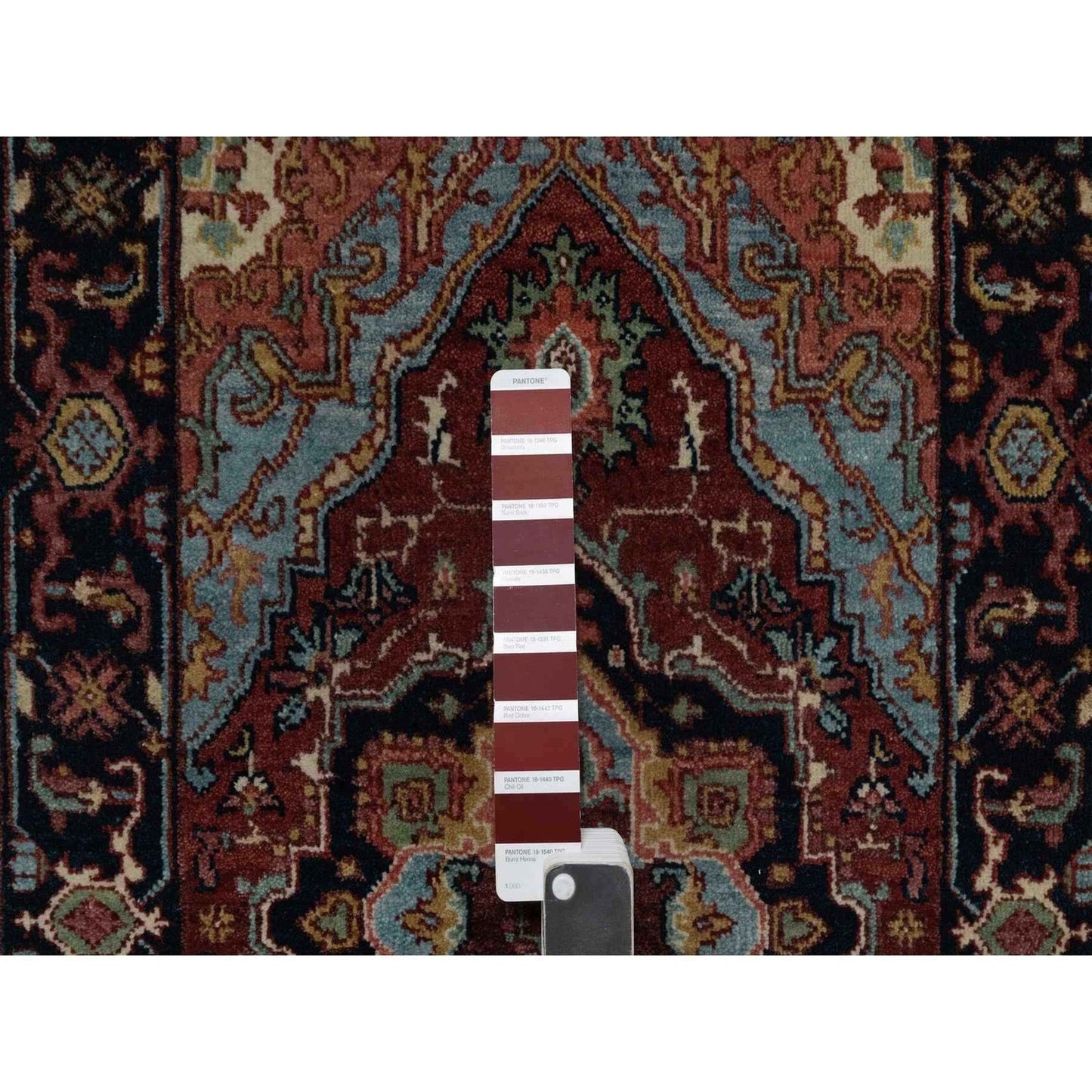 2'X3'1" Red Antiqued Heris Re-Creation Hand Knotted New Zealand Wool Rug