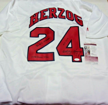 Whitey Herzog Cardinals,Hof 10 Jsa/Coa Signed