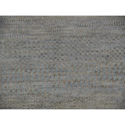 8'X10' Tempered Gray Grass Design Hand Knotted 100% Wool Oriental Rug