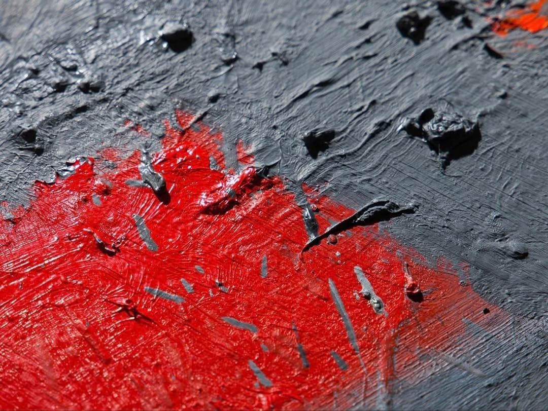 Yannis Markantonakis Port Landscape Orange I Original Oil Painting 1993 Signed