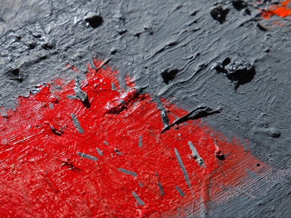 Yannis Markantonakis Port Landscape Orange I Original Oil Painting 1993 Signed