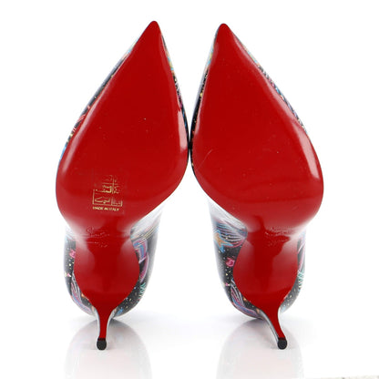 Christian Louboutin Women'S Hot Chick Pumps Printed Patent 100