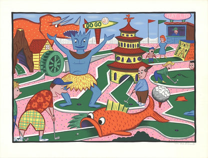 Rodney Greenblat Mini Golf Circus Signed " Serigraph Contemporary