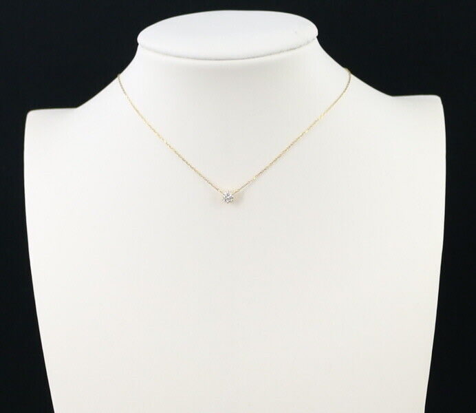 Vendome Necklace Diamond 0.15Ct Solitaire 18K 750 Yellow Gold