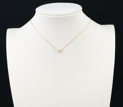 Vendome Necklace Diamond 0.15Ct Solitaire 18K 750 Yellow Gold